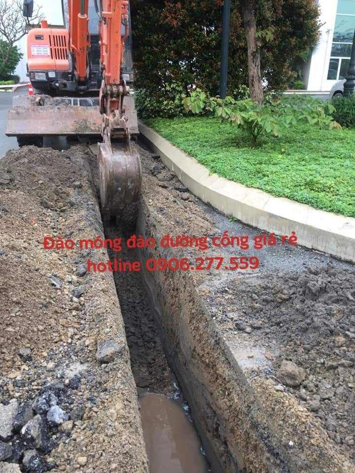 đào móng nhà đào đường cống thoát nước tại bình dương 0906277559